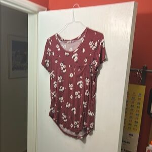 Floral Print Women's Top - Red